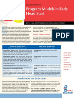 Program Models in Early Head Start: Results From The Evaluation