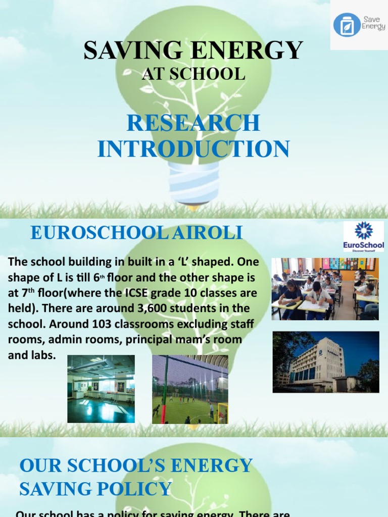 Energy Saving Initiatives at Euroschool | PDF | Energy Conservation ...