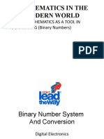 Mathematics in The Modern World: Lesson 2: Mathematics As A Tool in PROGRAMMING (Binary Numbers)