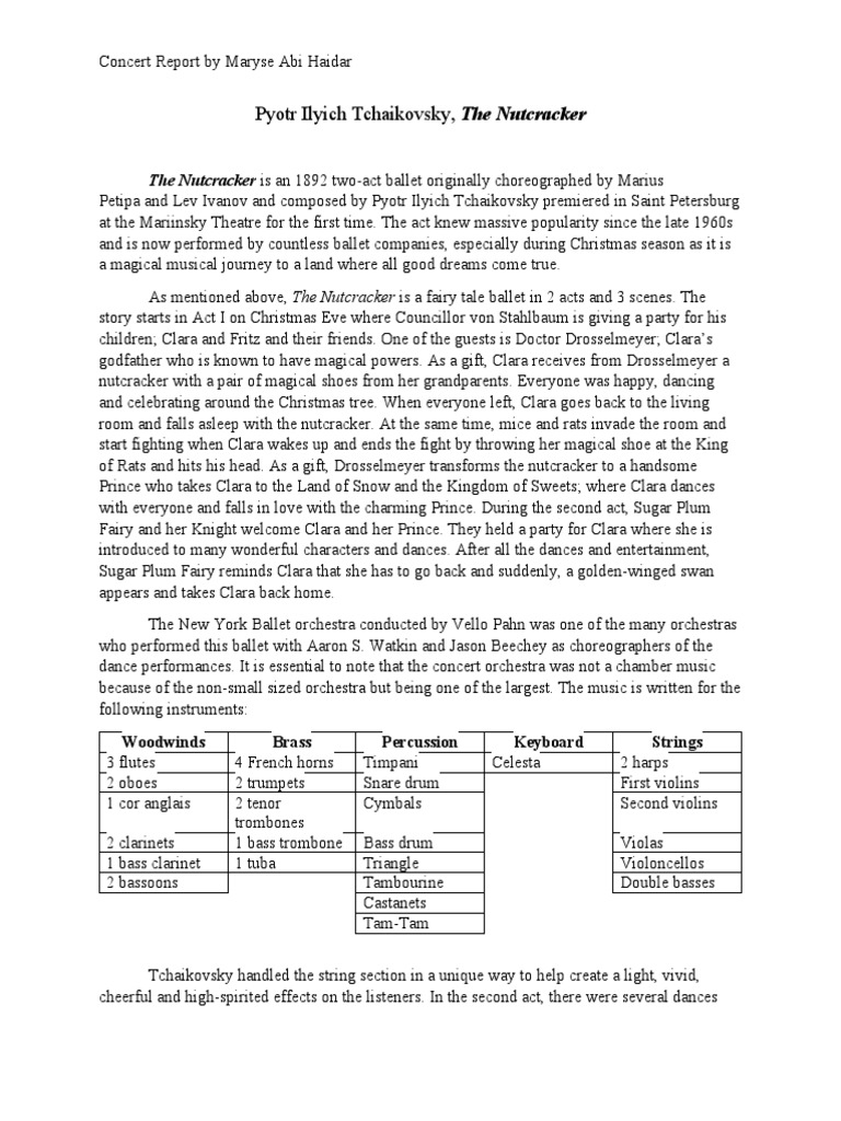A Magical Musical Journey An Analysis of Tchaikovsky's Beloved Ballet 'The Nutcracker' PDF
