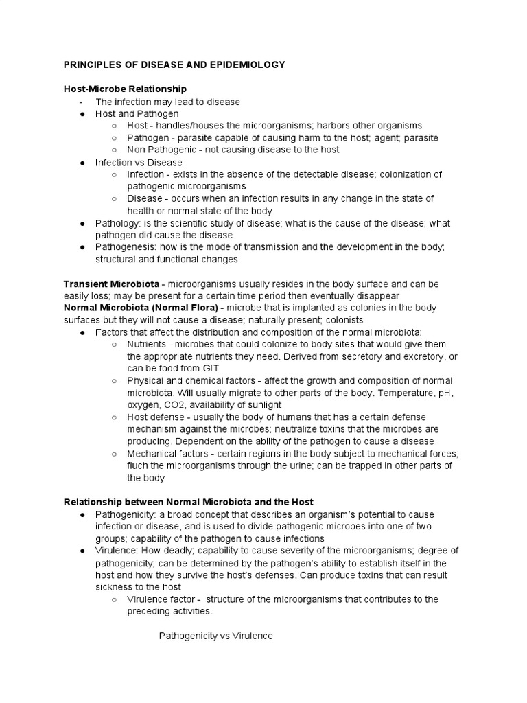 Micro LEC - Principles of Disease and Epidemiology | PDF | Transmission ...