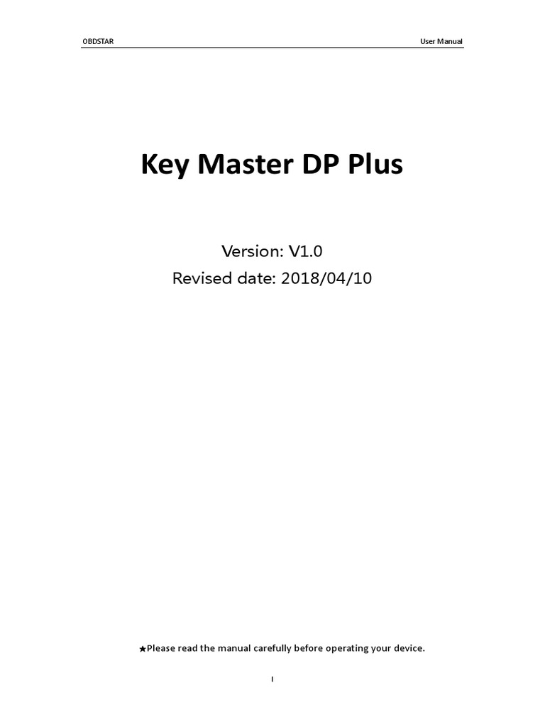 Key Master DP Plus: Revised Date: 2018/04/10 | PDF | Battery Charger ...