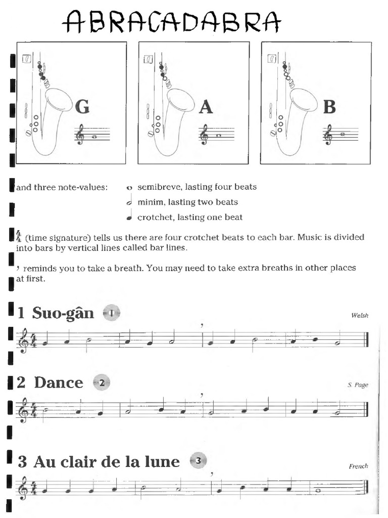Abracadabra Saxophone | PDF | Musical Forms | Rhythm And Meter