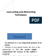 Abstracting and Abstracting Techniques
