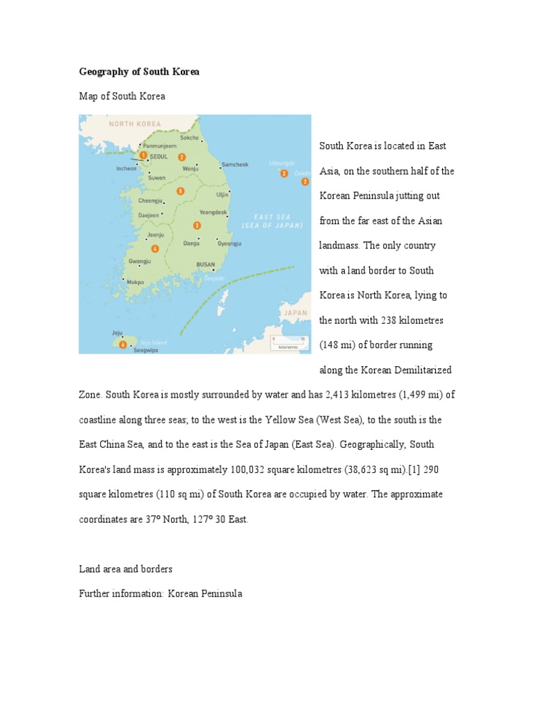 Geography of South Korea PDF Economies Business