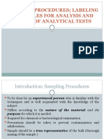 7.SAMPLING PROCEDURES Labelling