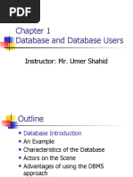 Database and Database Users: Instructor: Mr. Umer Shahid