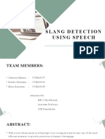 Slag Detection Using Speech