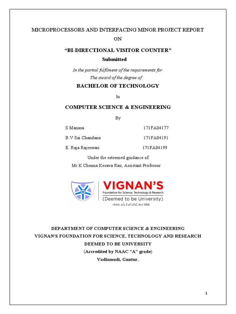 Microprocessors and Interfacing Minor Project Report ON "Bi