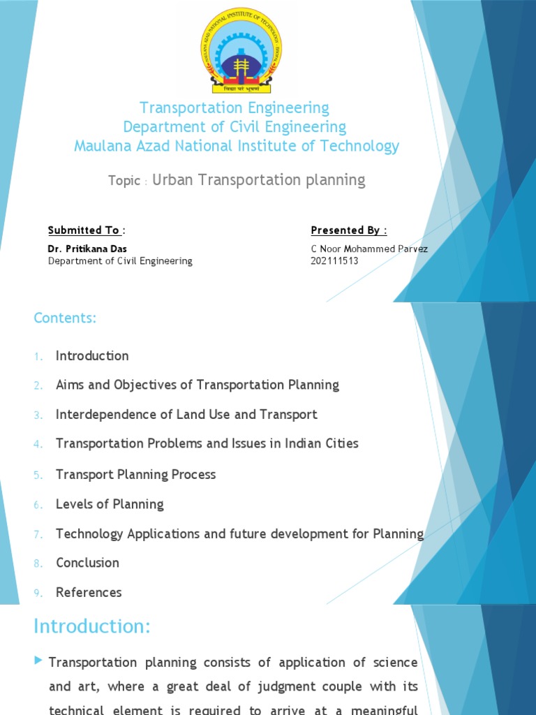 Urban Transportation Planning Overview | PDF | Public Transport | Rapid ...