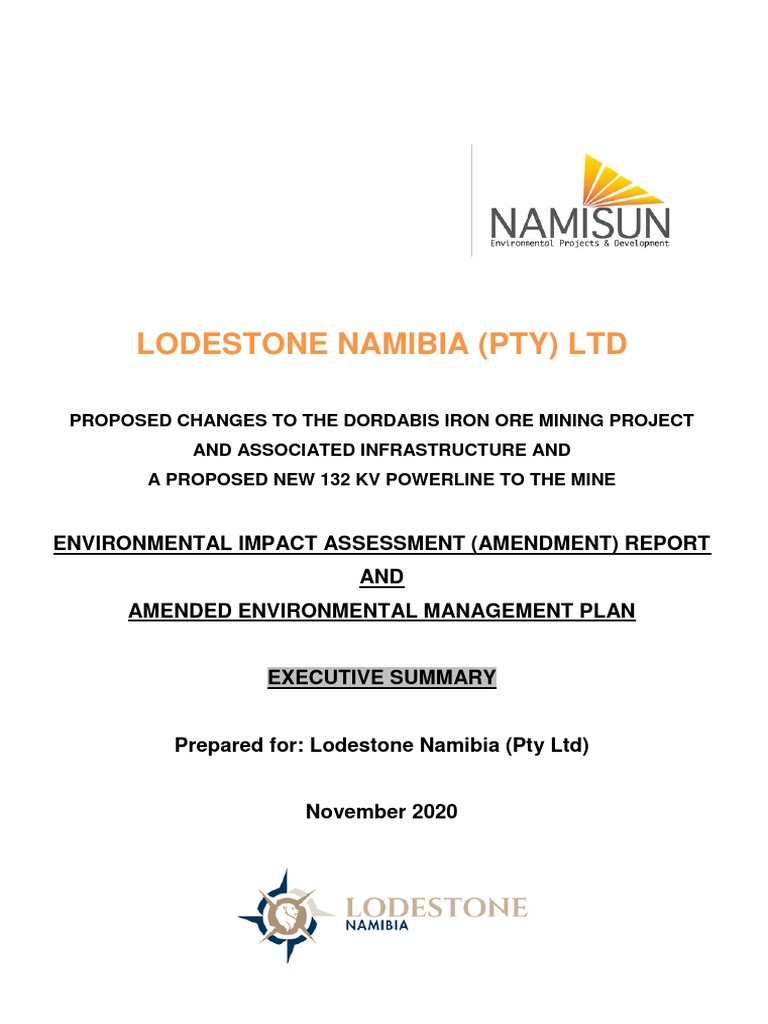 Lodestone Namibia EIA Amendment Report | PDF | Environmental Impact ...