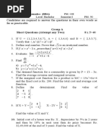 Group A Short Questions (Attempt Any Two)