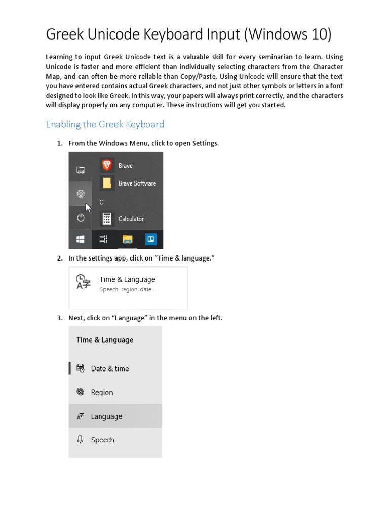 Greek Unicode Keyboard Input (Windows 10) | PDF | Greek Alphabet ...