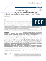Impact of Internship Programs On Professional and Personal Development of Business Students: A Case Study From Pakistan