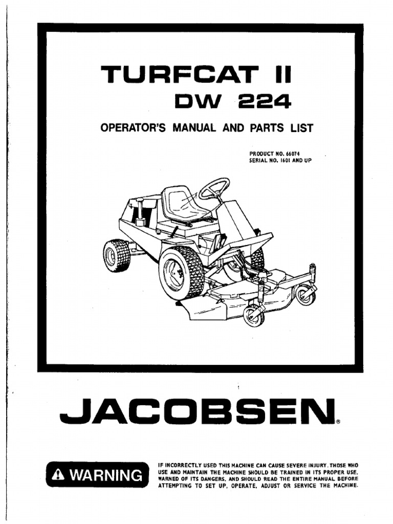 Jacobsen Turfcat II - DW 224 - Operator's Manual & Parts