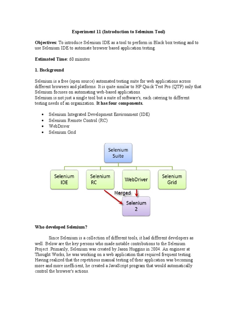 Introduction to Selenium IDE Tutorial | PDF | Selenium (Software) | Web ...