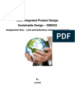 Msc. Integrated Product Design Sustainable Design - Dm5533: Assignment One - Lca and Behaviour Change Assignment