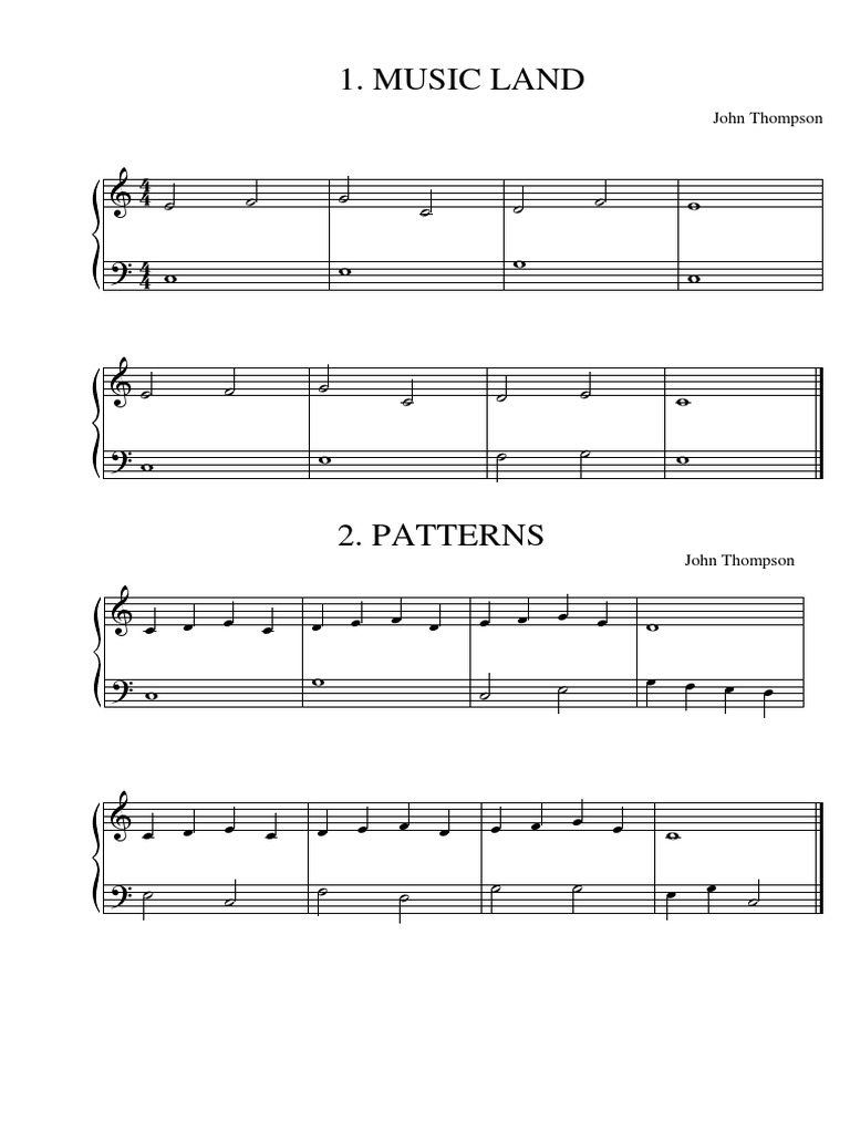 1.music Land e 2. Patterns - J.Thompson | PDF