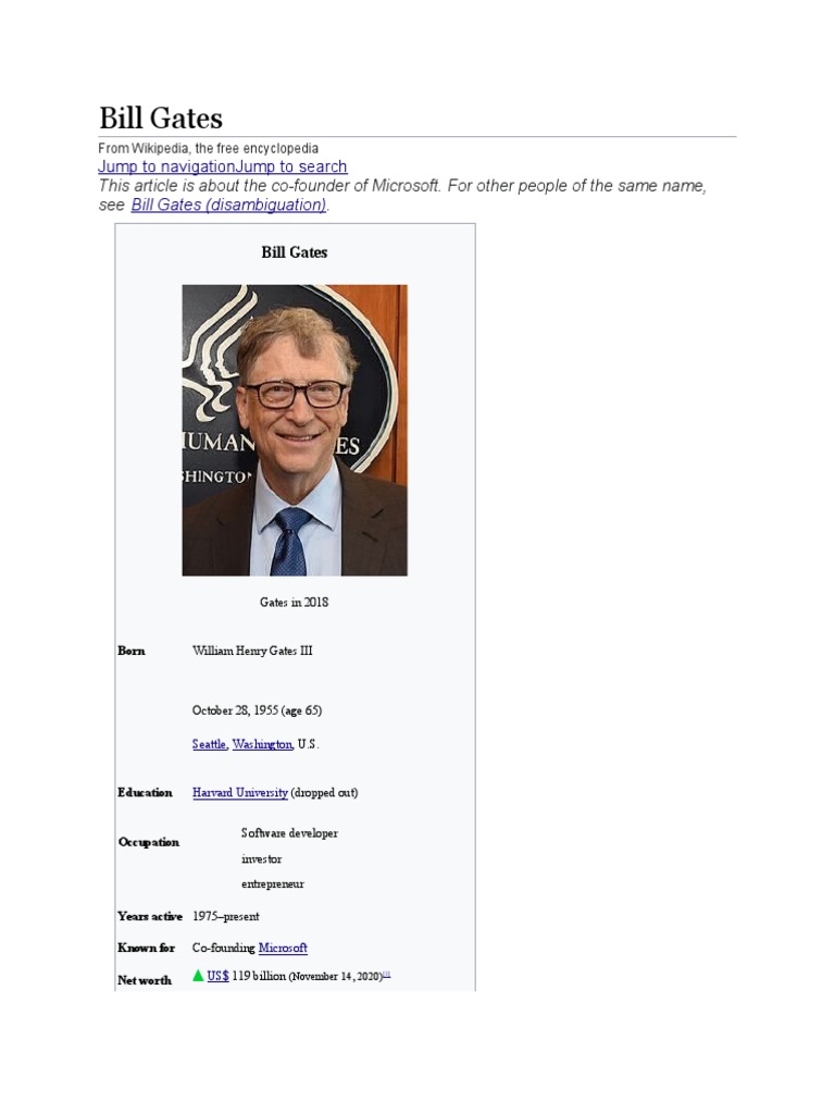 Bill Gates (Disambiguation) PDF Society Charity