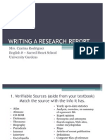 WRITING A RESEARCH REPORT