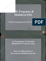ESL Programs & Multilevel ESL