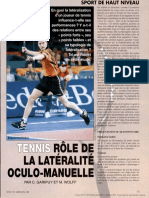 Tennis Rôle de La Latéralité 0Cul0-Manuelle: Par C. Garipuy Et M. Wolff