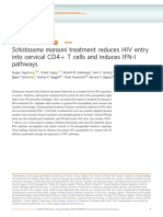 Schistosoma Mansoni Treatment Reduces HIV Entry Into Cervical CD4 + T Cells and Induces IFN-I Pathways