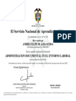 Certificado - Administración Documental en El Entorno Laboral