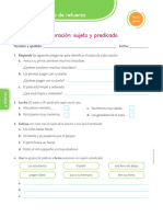 Ficha de Refuerzo Sujeto y Predicado