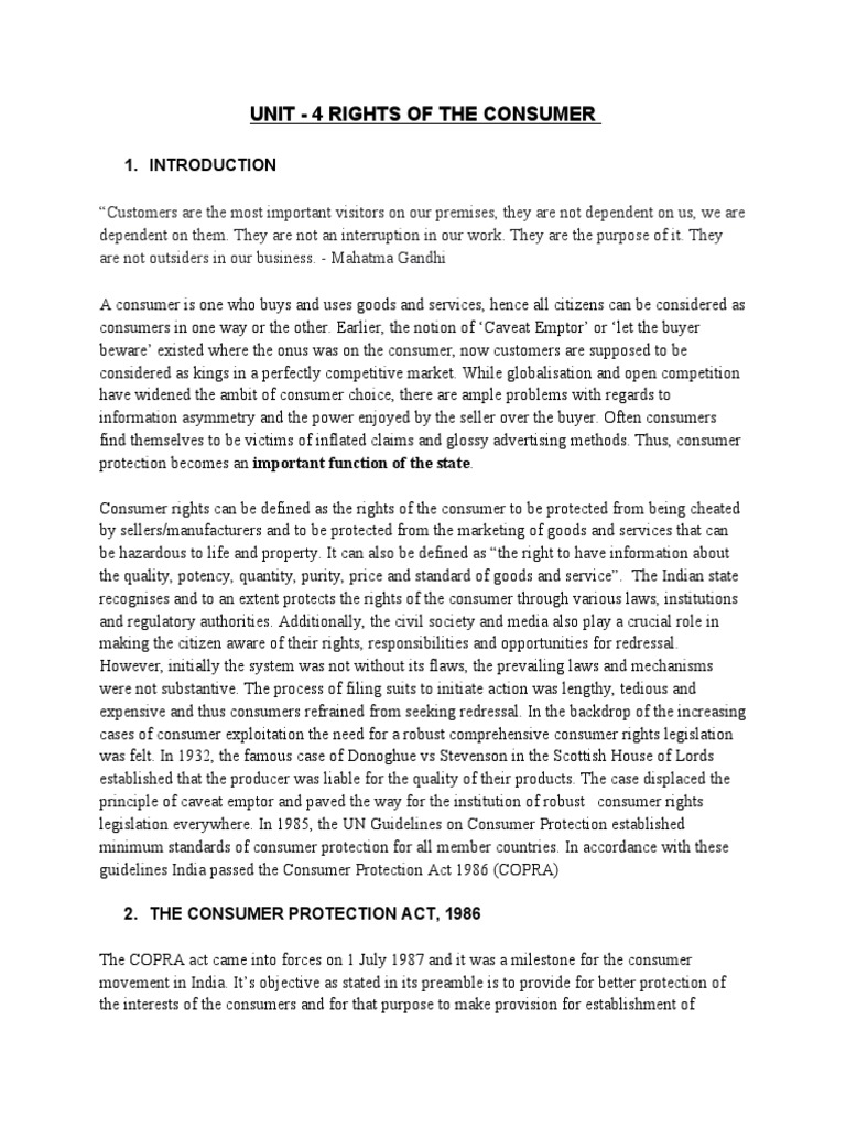 Understanding Consumer Rights Under COPRA | PDF | Consumer Protection ...
