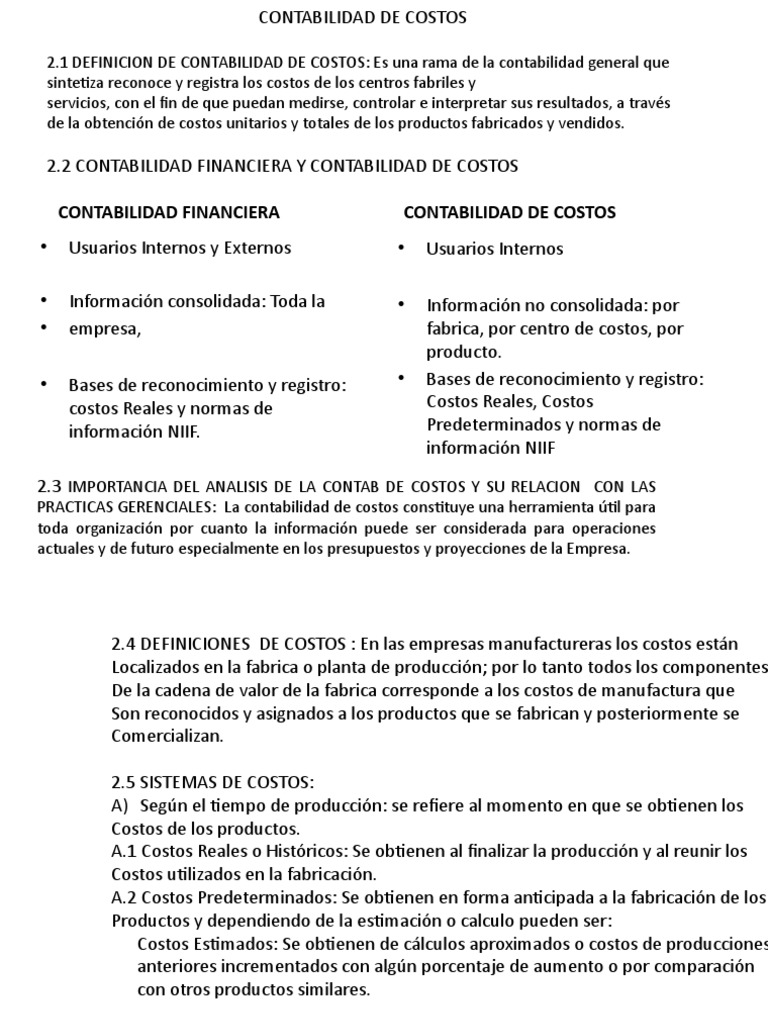 Contabilidad Financiera y de Costos | PDF | Contabilidad de costos | Costo