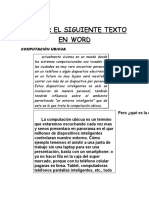 Digitar El Siguiente Texto en Word