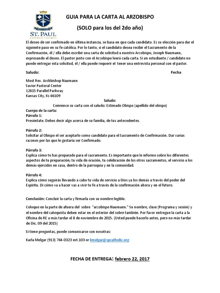 Guia para La Carta Al Arzobispo PDF