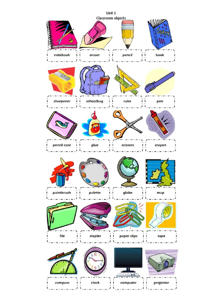Unit 1 Classroom Objects | PDF