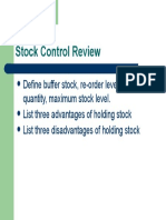 Stock Control Review