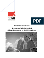 Sécurité Incendie - Responsabilité Du Chef D'etablissement Et de L'exploitant PDF