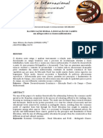 Da Educacao Rural A Educacao Do Campo - Um Enfoque Sobre As Classes Multisseriadas PDF