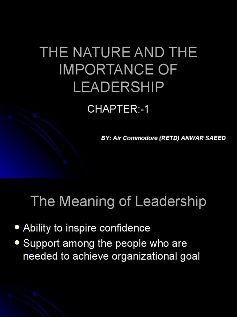 Importance of Leadership Explained | PDF | Leadership | Industrial And ...
