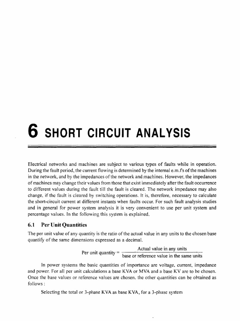 Short Circuit Analysis in Power Systems | PDF | Inductor | Electrical ...