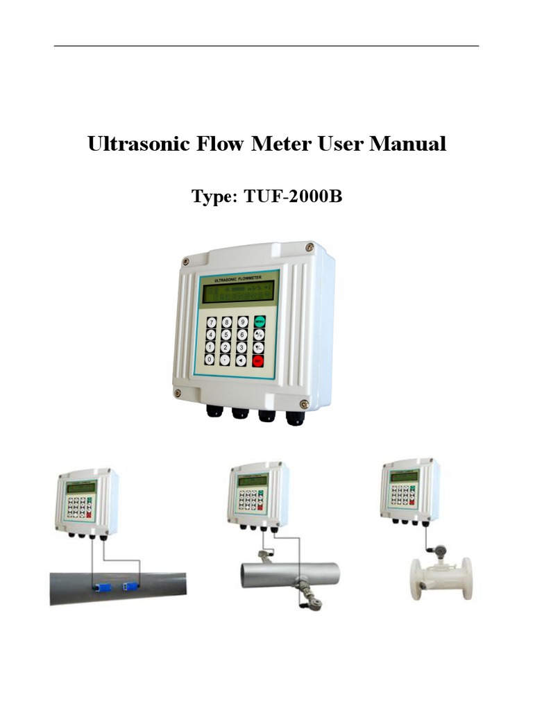 TUF-2000B Ultrasonic Flow Meter Manual | PDF | Flow Measurement | Menu ...