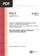 Itu-T: Reference Guide To Quality of Experience Assessment Methodologies