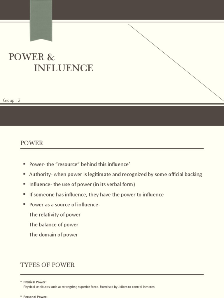 Understanding Power and Influence Dynamics | PDF | Career & Growth ...