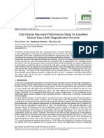 Cold Energy Recovery Performance Study For Liquefied Natural Gas (LNG) Regasification Process