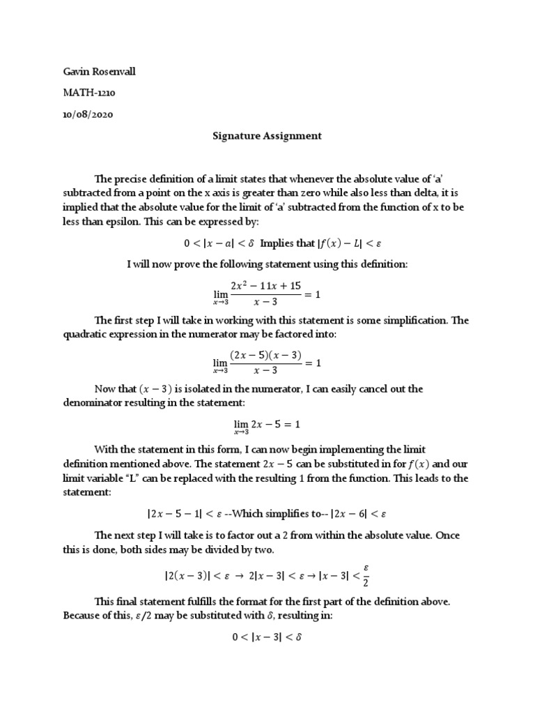 Calculus Signatureassignment1 | PDF | Fraction (Mathematics ...