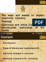 The Ways and Means To Impart Electoral Literacy, Through Curricula and Extra Curricula in Educational Institutes of Sri Lanka