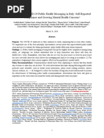 Evaluating COVID-19 Public Health Messaging in Italy: Self-Reported Compliance and Growing Mental Health Concerns