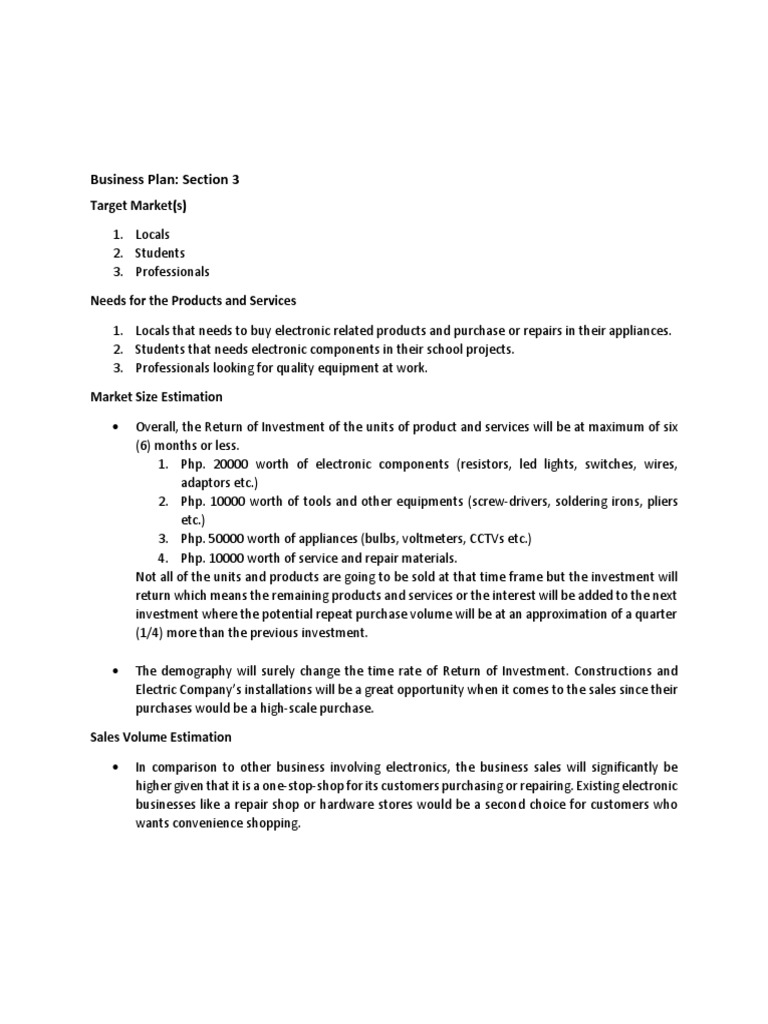 Target Market Analysis for Electronics Business | PDF | Business ...