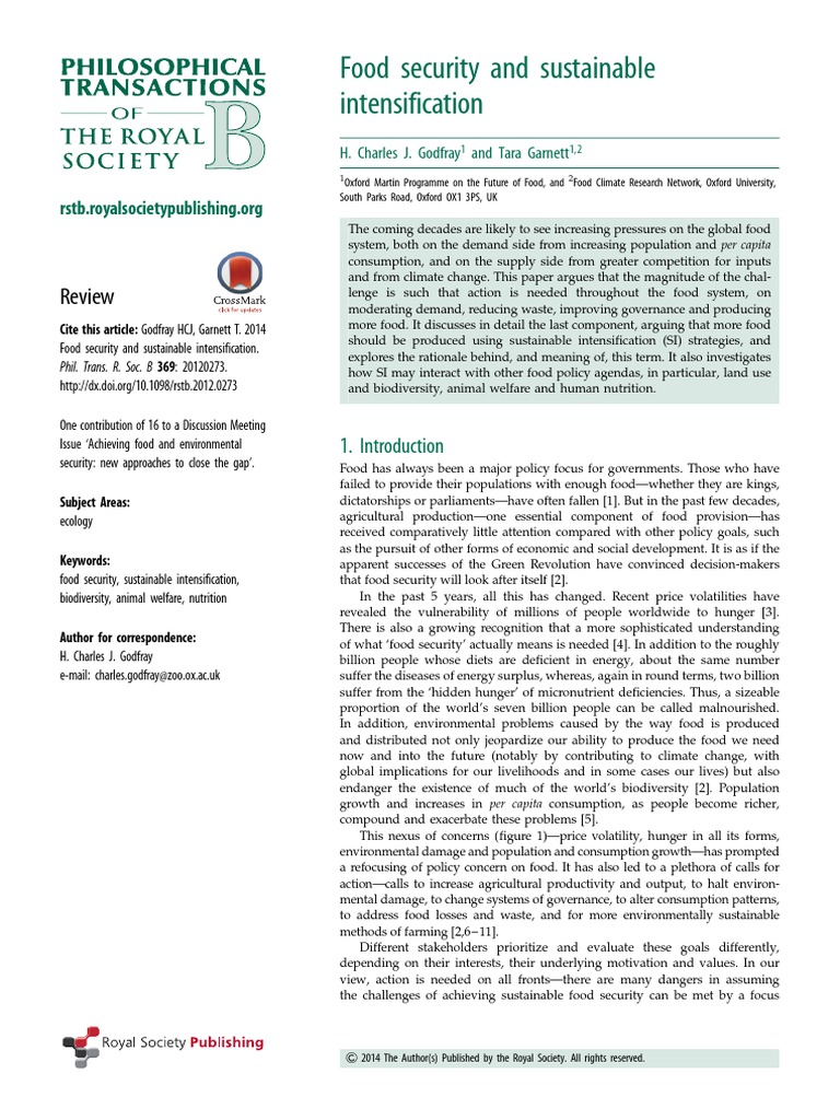 Food Security And Sustainable Pdf Sustainability Food Security