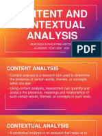 Content and Contextual Analysis: Readings in Philippine History ACADEMIC YEAR 2020 - 2021